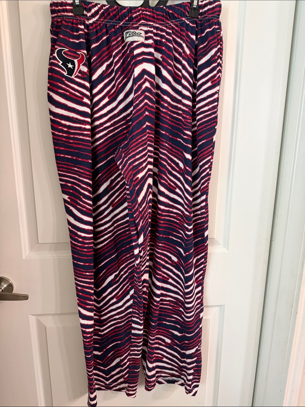 ZUBAZ MEN'S CLASSIC ZEBRA PRINT TEAM LOGO PANTS